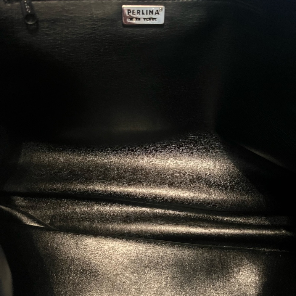 Perlina Black Shoulder Bag with Silver Hardware - Picture 8 of 9